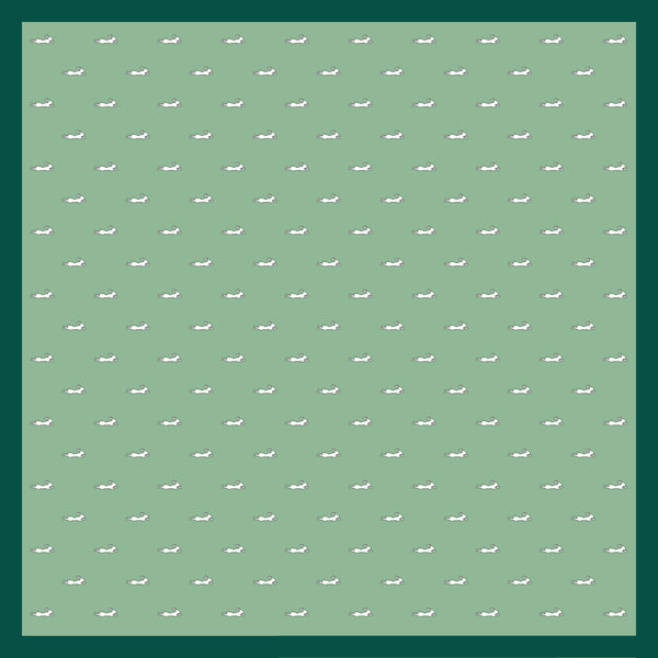 Pochette vert clair - motifs petits lapins