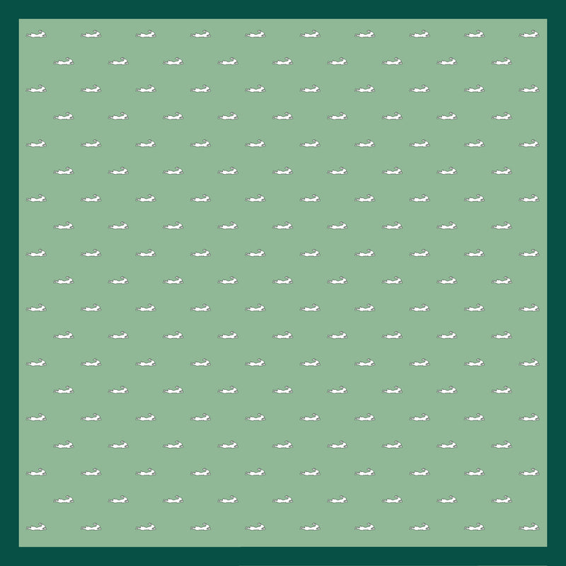 Pochette vert clair - motifs petits lapins
