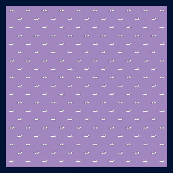 Pochette violet clair - motifs petits lapins