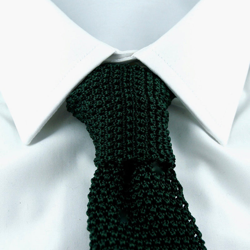 Cravate en tricot de soie vert